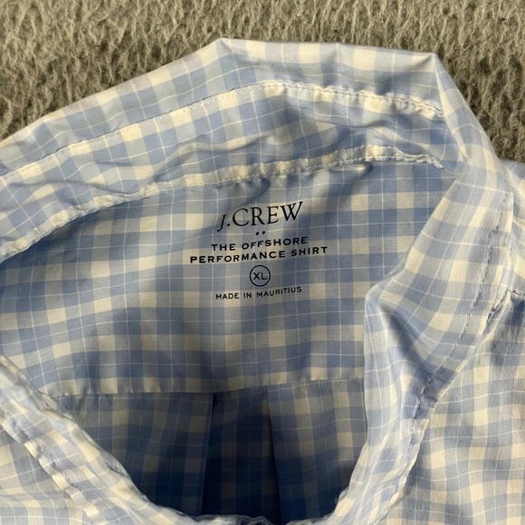 J Crew Offshore Performance Shirt Men XL Gingham Button Down Golf Preppy Sport - Picture 8 of 10